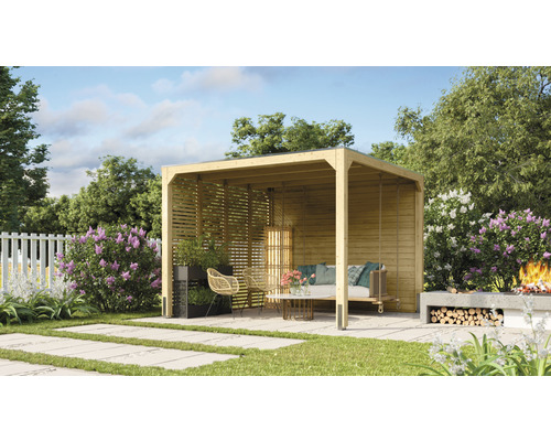 Tuinpaviljoen Karibu Cubusso 320 x 320 cm naturel