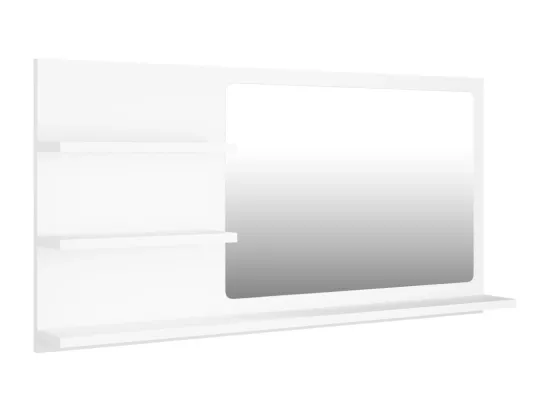 Miroir de salle de bain blanc 90x10,5x45 cm bois d’ingénierie