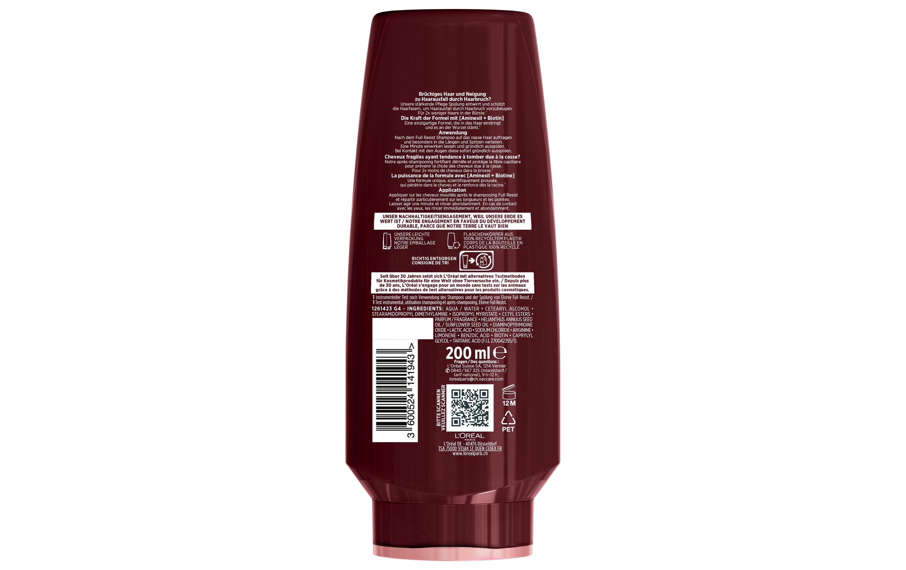 Haarspülung Full Resist Stärkende Pflege 200 mlConditioner entwirrt das Haar sanft und pflegt es