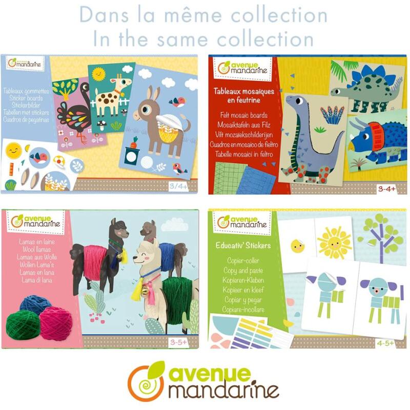 Boîte créative, Tableaux gommettes, Chenilles - Multicolore