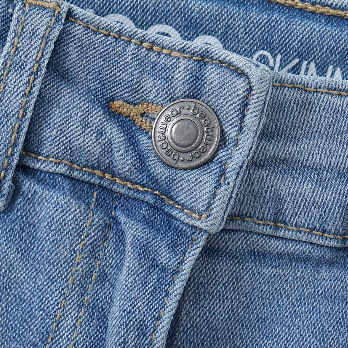 Beatwear Mädchen Skinny-Jeans mit verstellbarem Bund hellblau