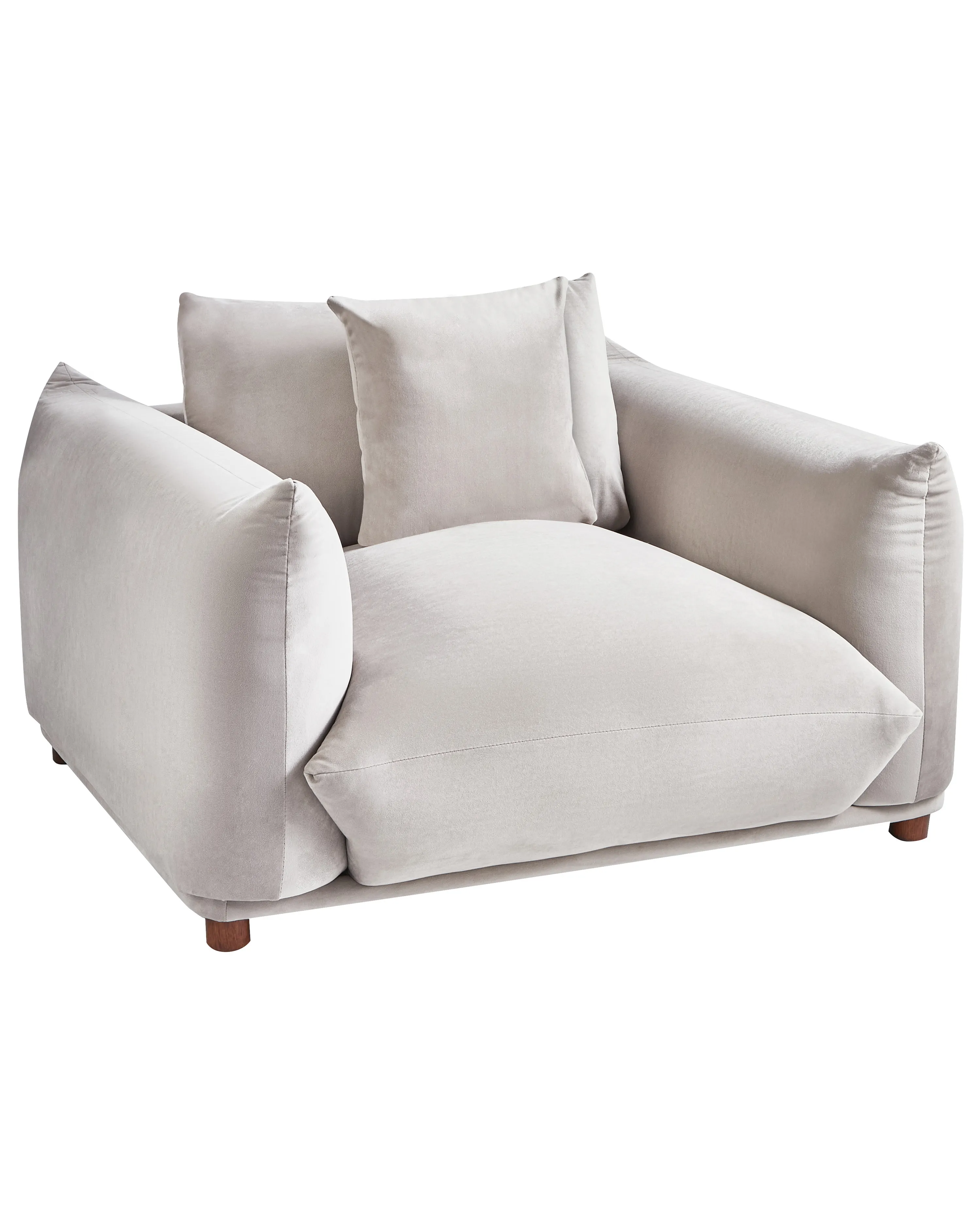 Fauteuil LUVOS Fluweel Taupe