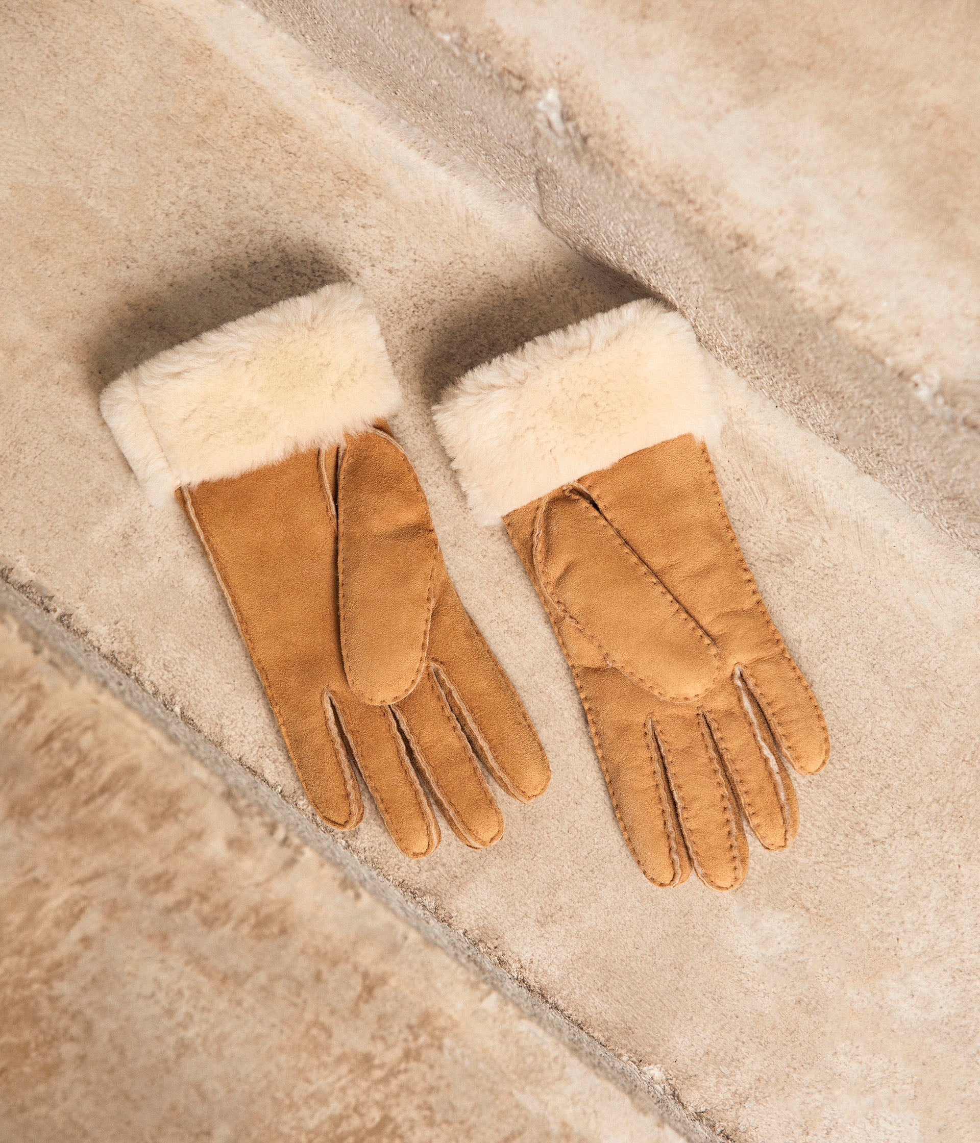Gants cuir camel Cassidy