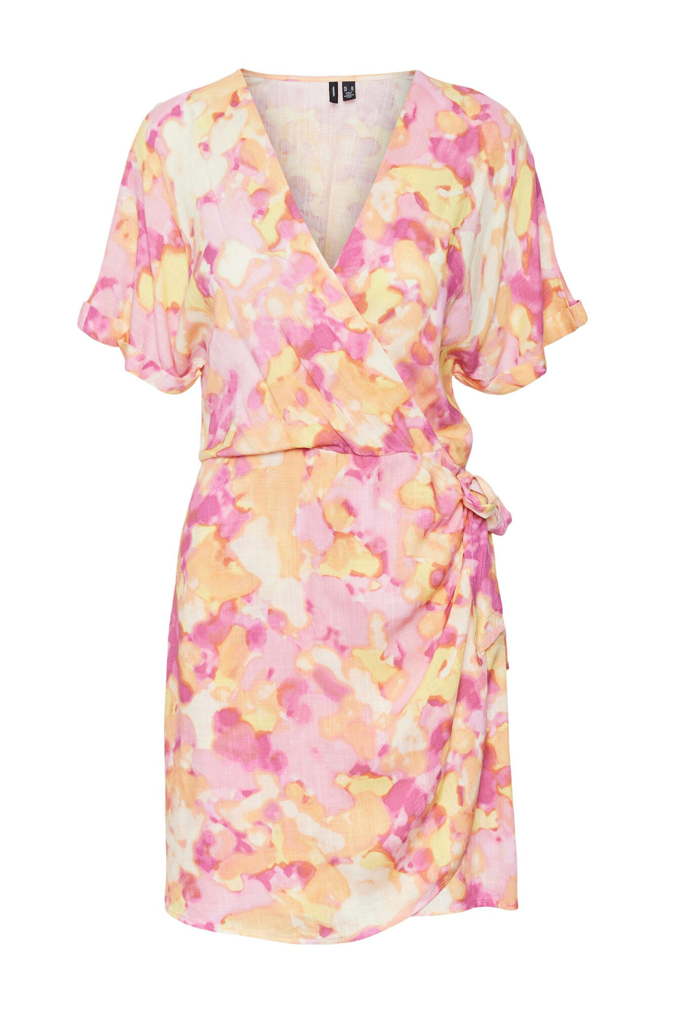 Vestido curto de manga curta estilo travesti - Laranja