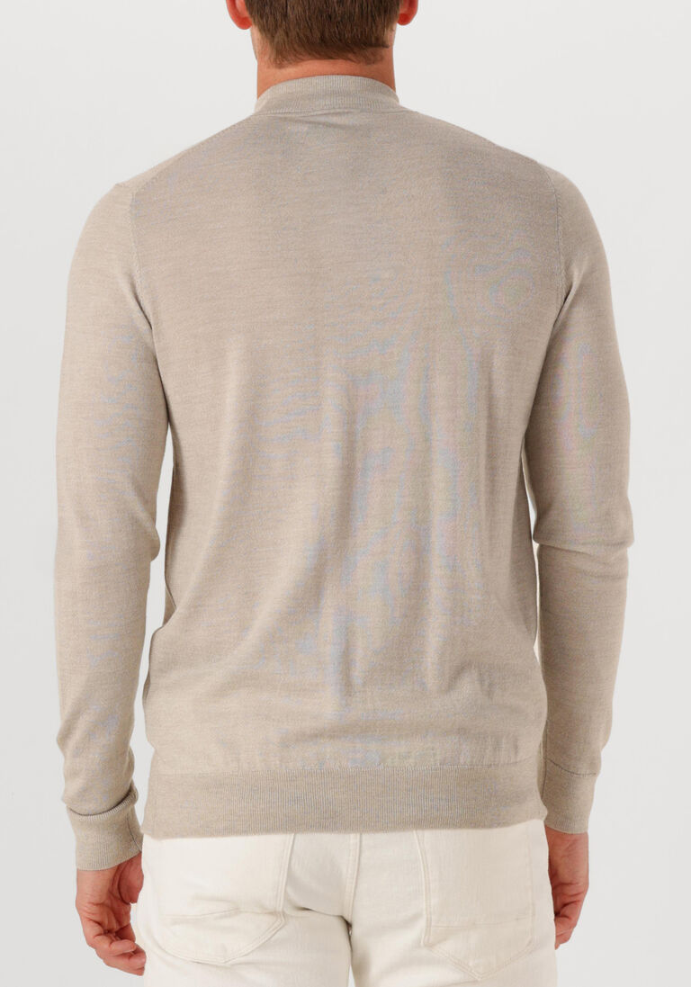 beige profuomo coltrui pullover mock neck merino