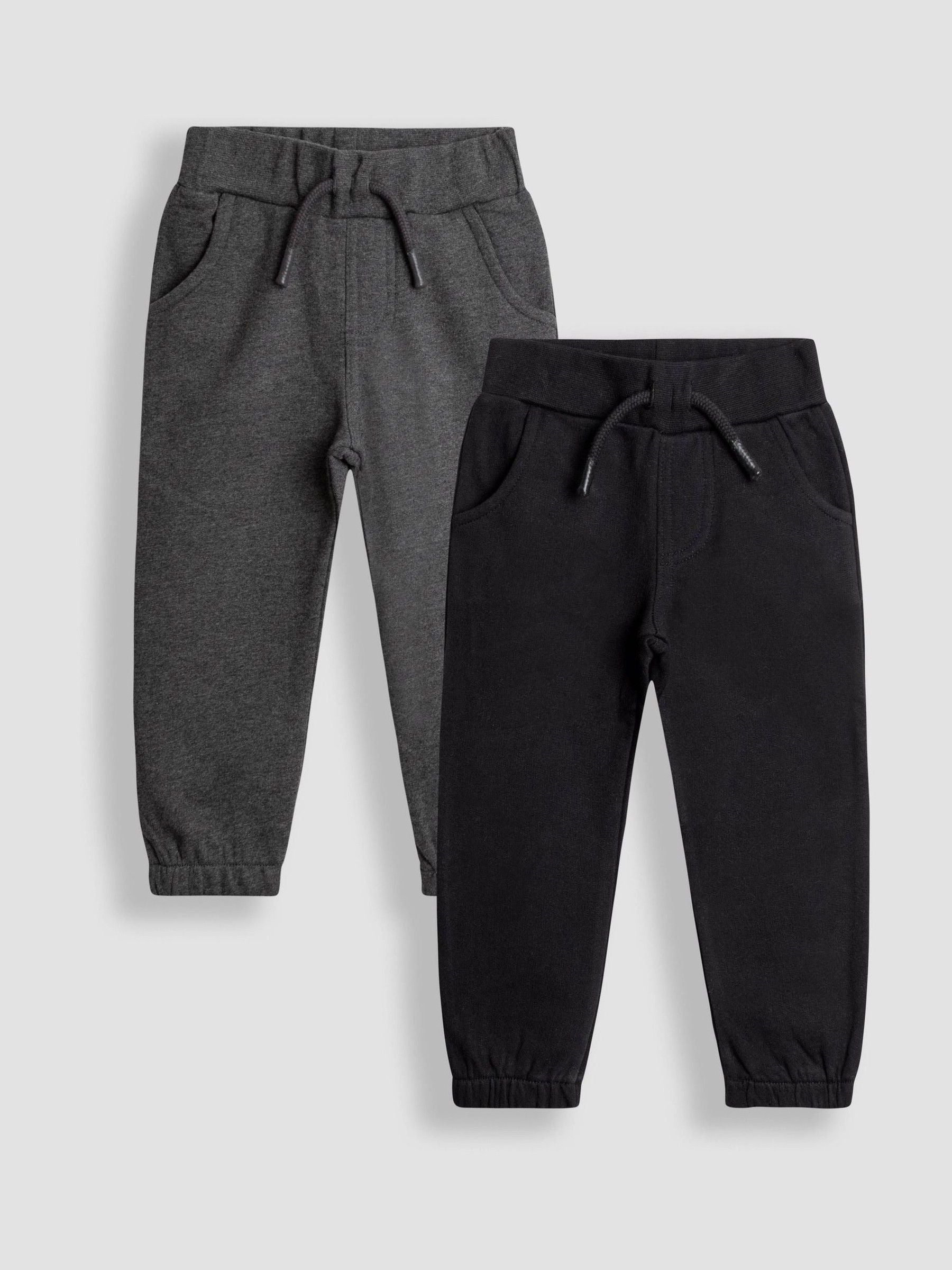 Antraciet - JoJo Maman Bébé 2-Pack Relaxed Joggers