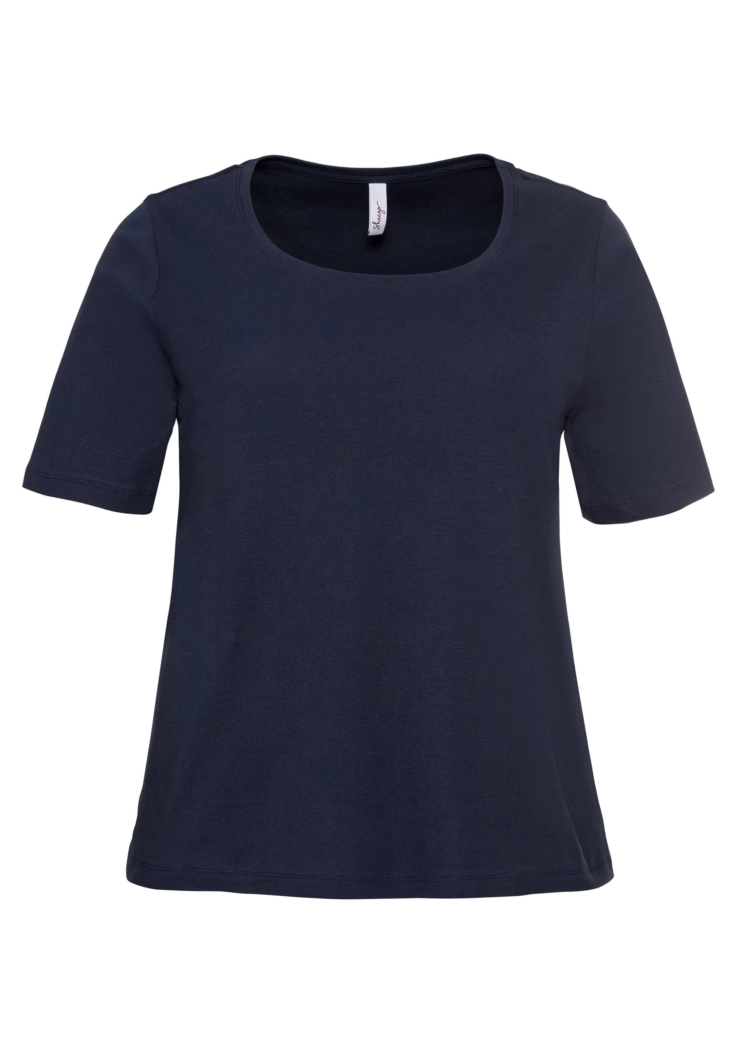 T-Shirt mit tiefem Ausschnitt und längerem Ärmel
