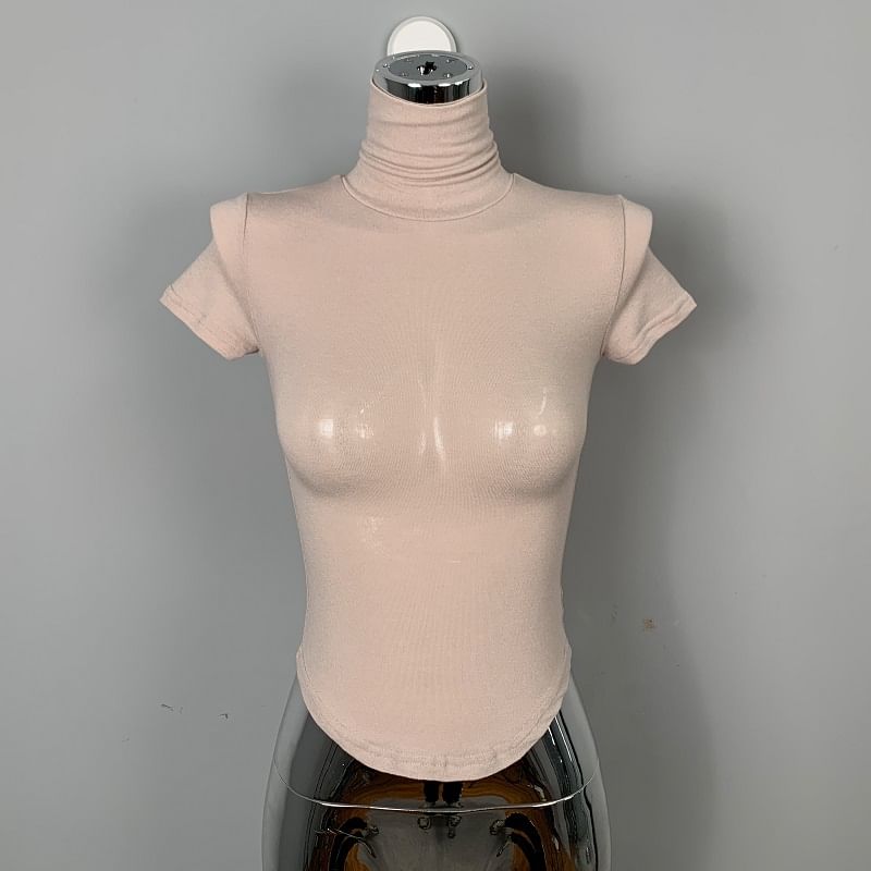 Ohnana - T-shirt met korte mouwen en coltrui