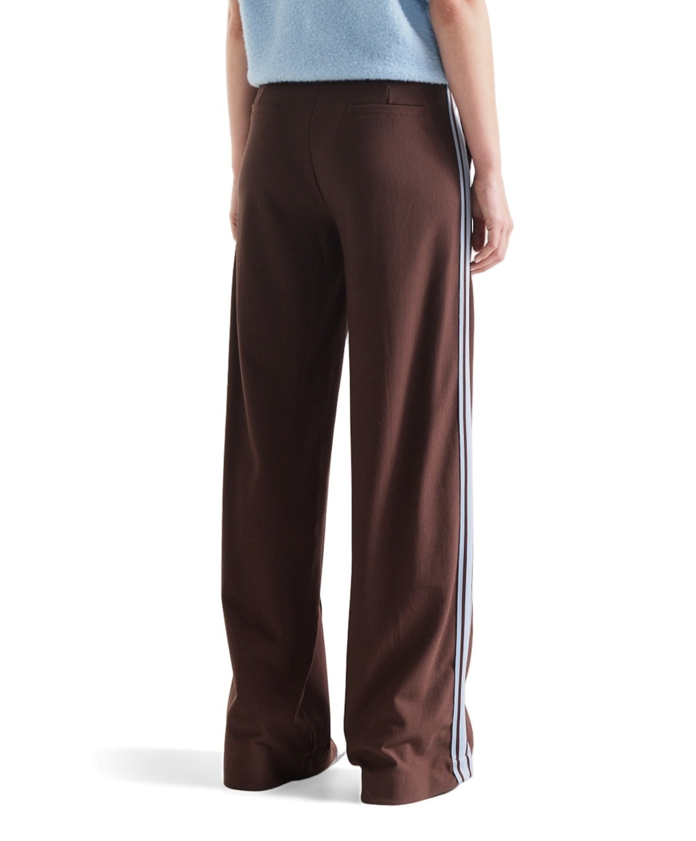 JANSEN Amsterdam ALEIDAS HVM 404 wide leg tape at side dames broek bruin