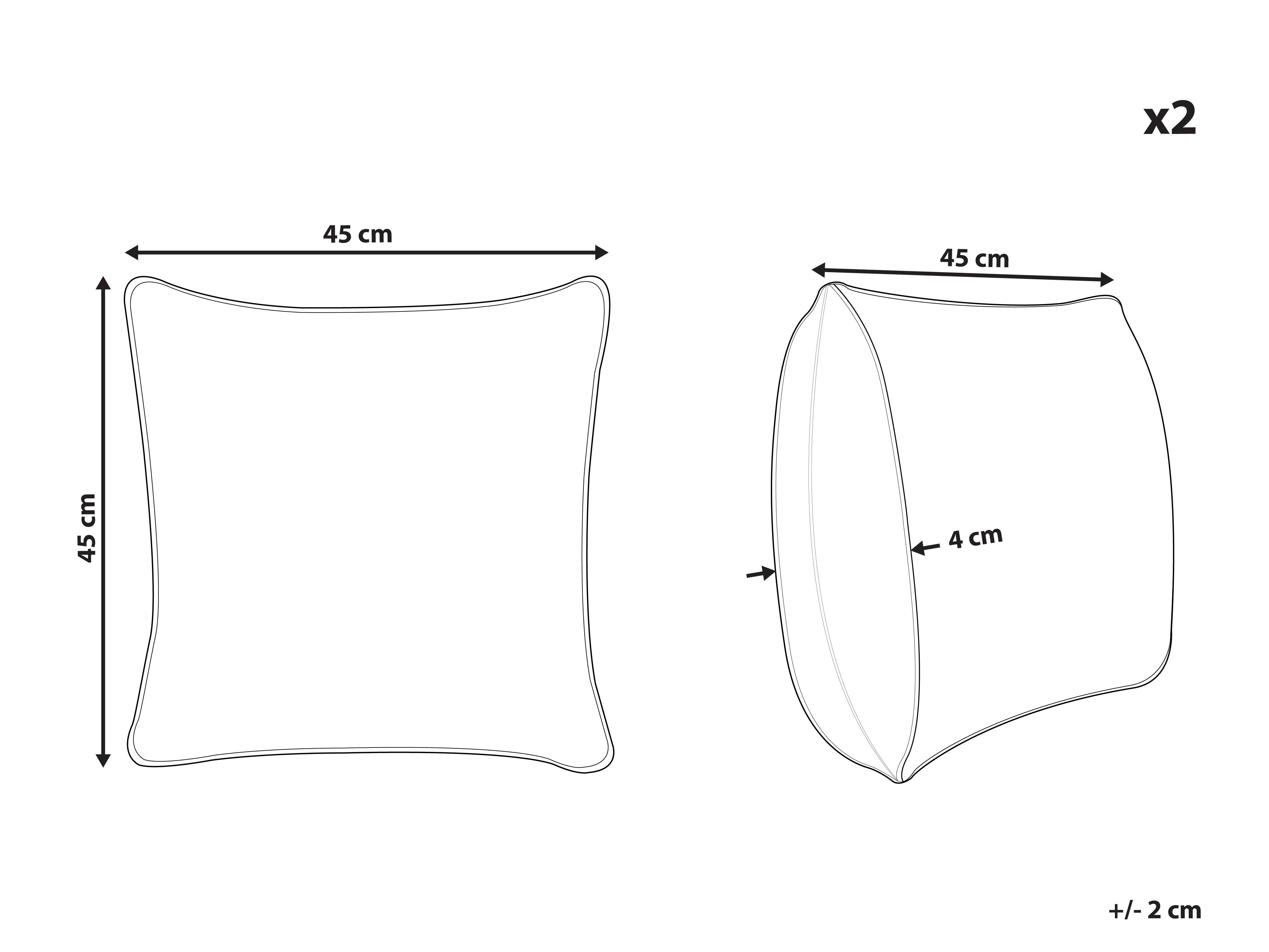 Set van 2 sierkussens BAKIRA Nepbont 45 x 45 cm Bruin abstract patroon