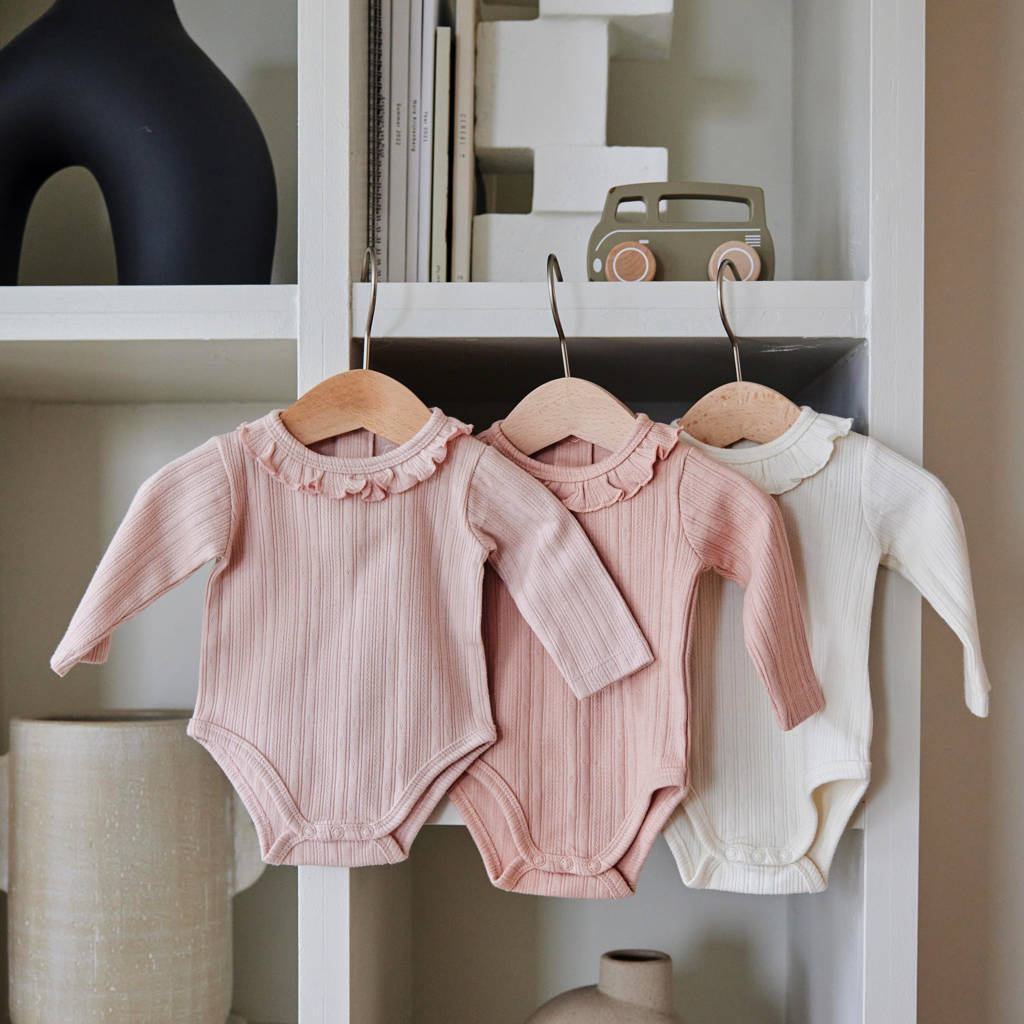 Dirkje romper - set van 3 roze/wit