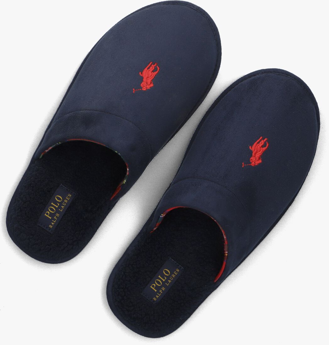 blauwe polo ralph lauren pantoffels klarence