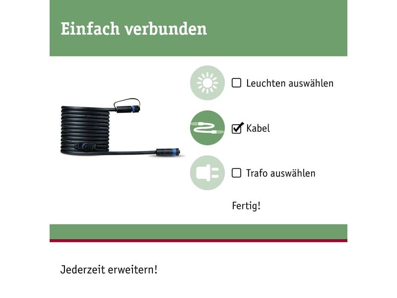 Paulmann Verbindungskabel Plug & Shine 5 m mit 2 Anschlussb Verbindungskabel 1 Input - 2 Output