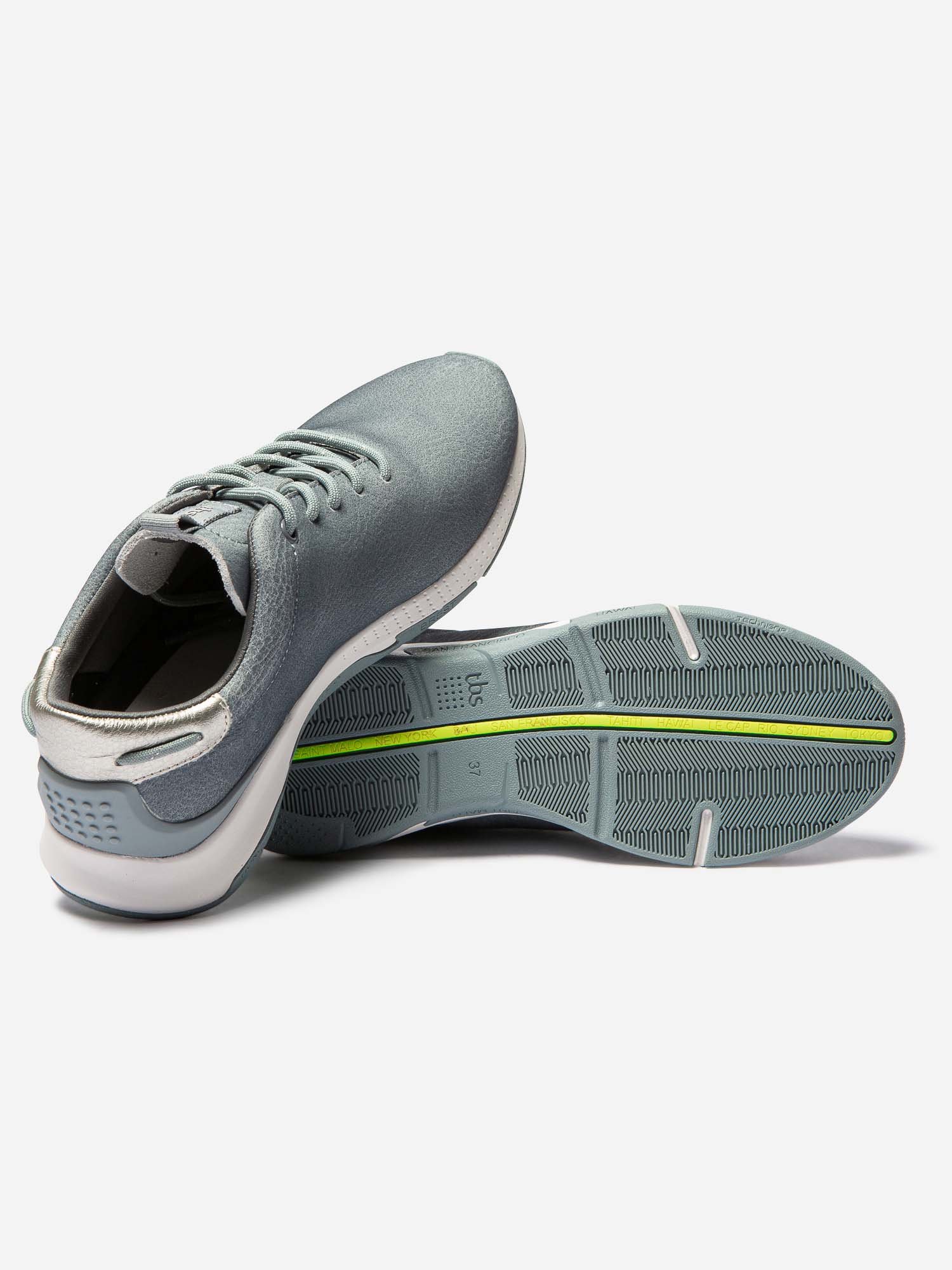 Baskets Femme Confort Cuir Gris