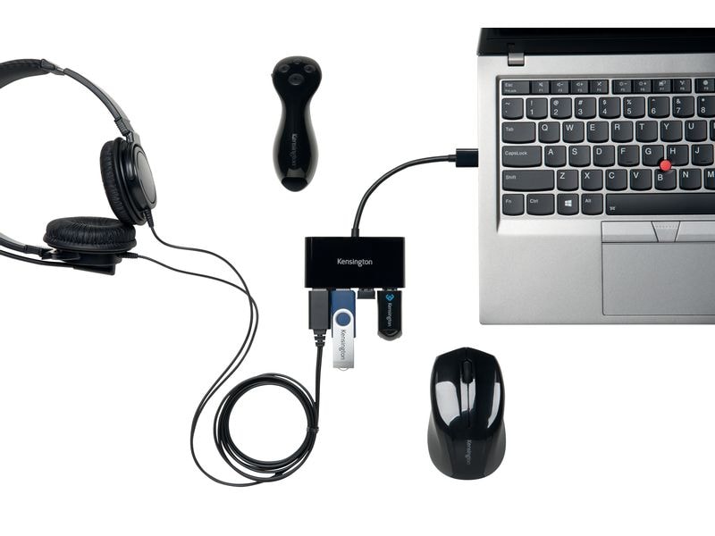 Kensington USB-Hub USB 3.0 4 Port USB-3.0-Hub mit vier Anschlüssen