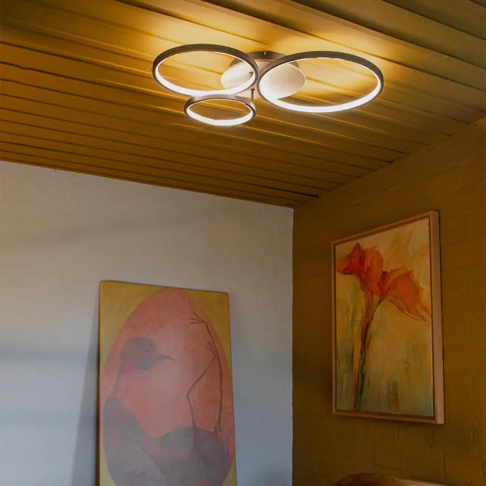 Qazqa plafondlampen alec zwart geïntegreerde led