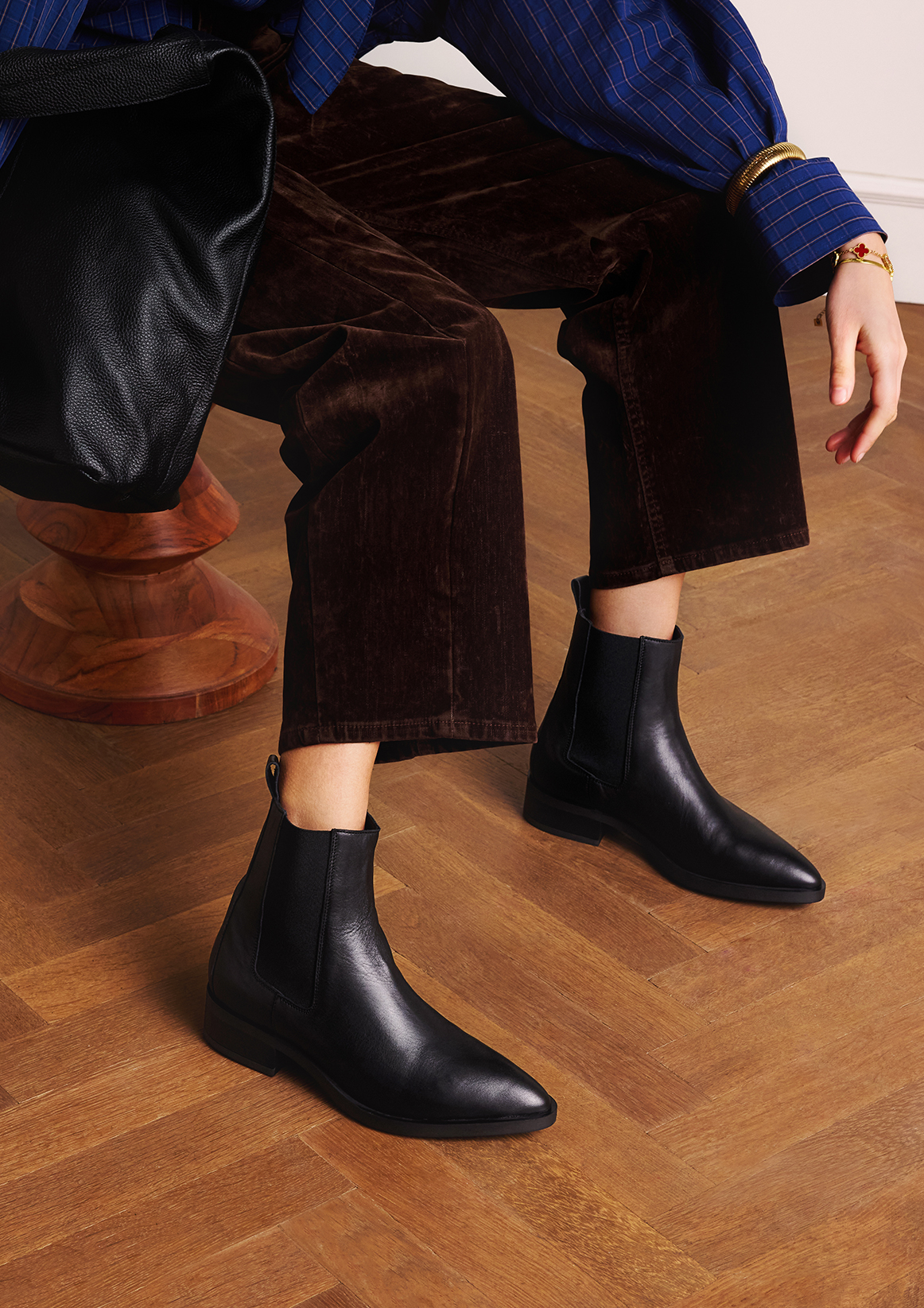 Zwarte leren chelsea boots