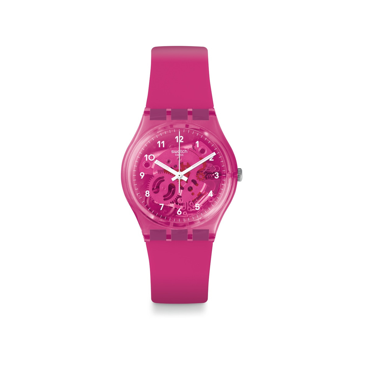 Montre Swatch mixte plastique silicone rose