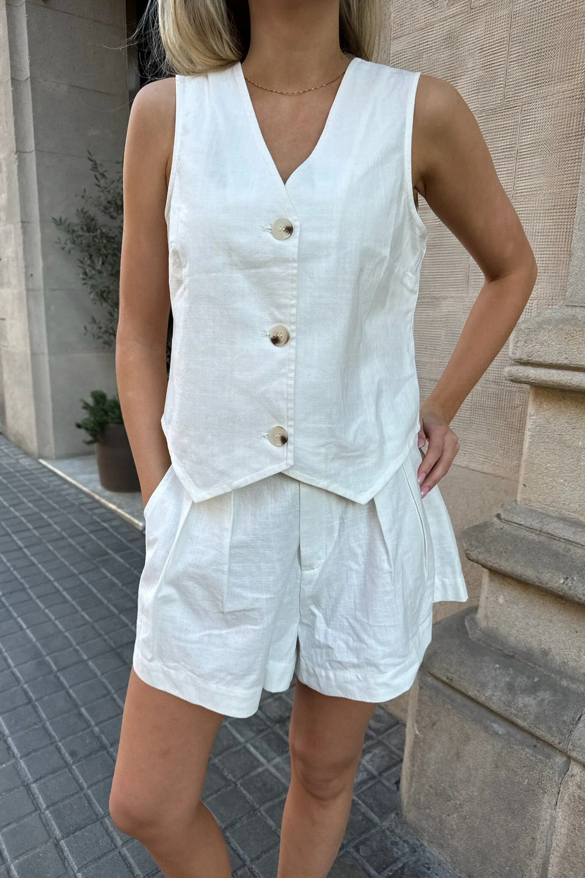 BYIC Celinaic Vest white white