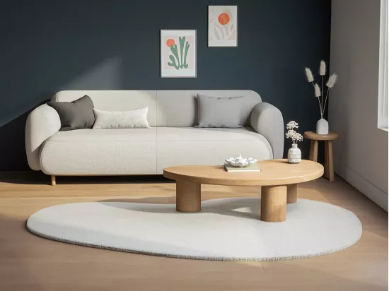 Tapis shaggy organique effet fourrure - 200 x 300 cm - Beige - GIRONA