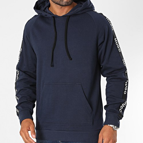 Sweat Capuche A Bandes Sporty Logo 50497003 Bleu Marine