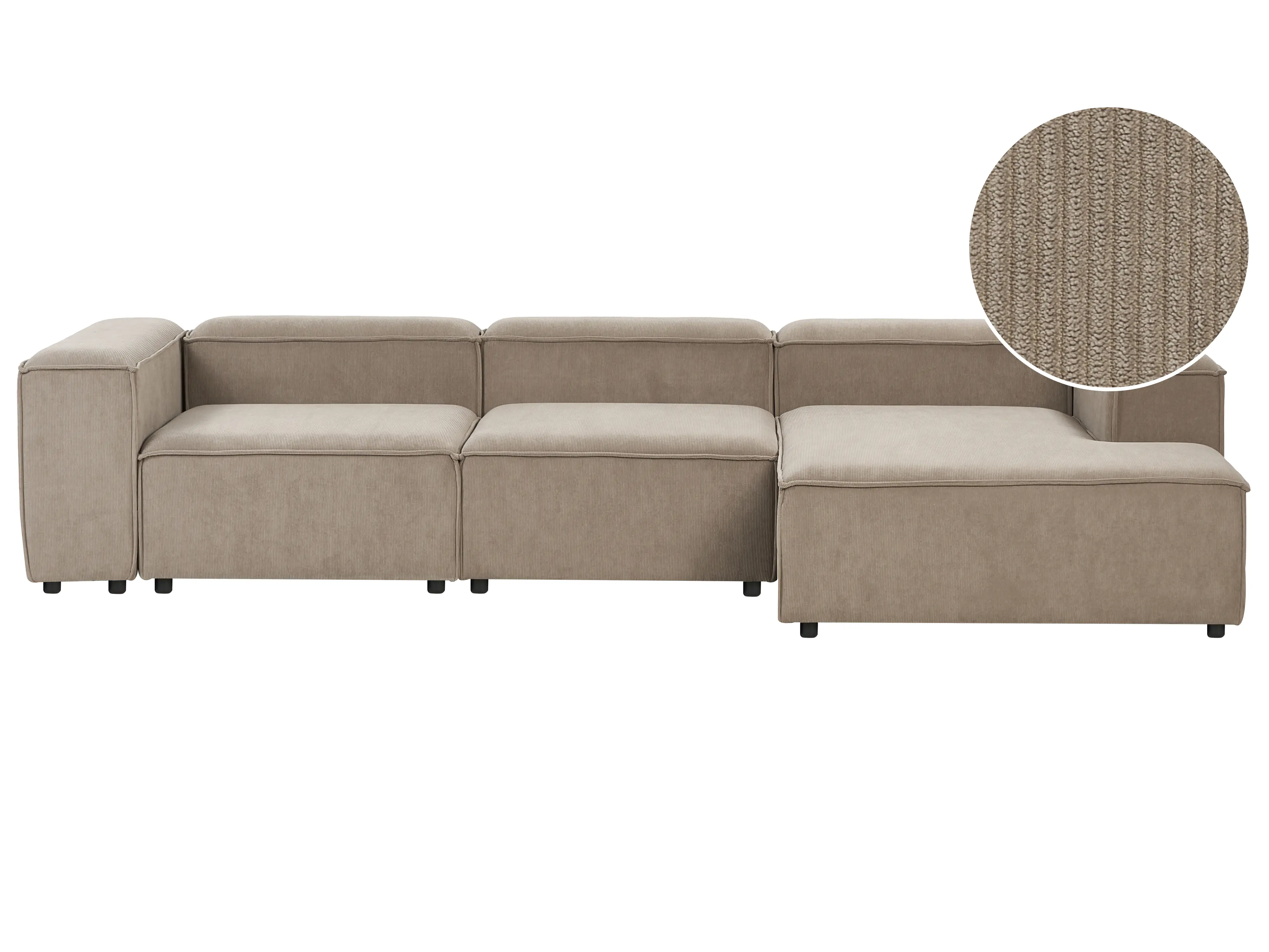 Modulaire hoekbank 4-zits ARDAL Corduroy Lichtbruin linkszijdig