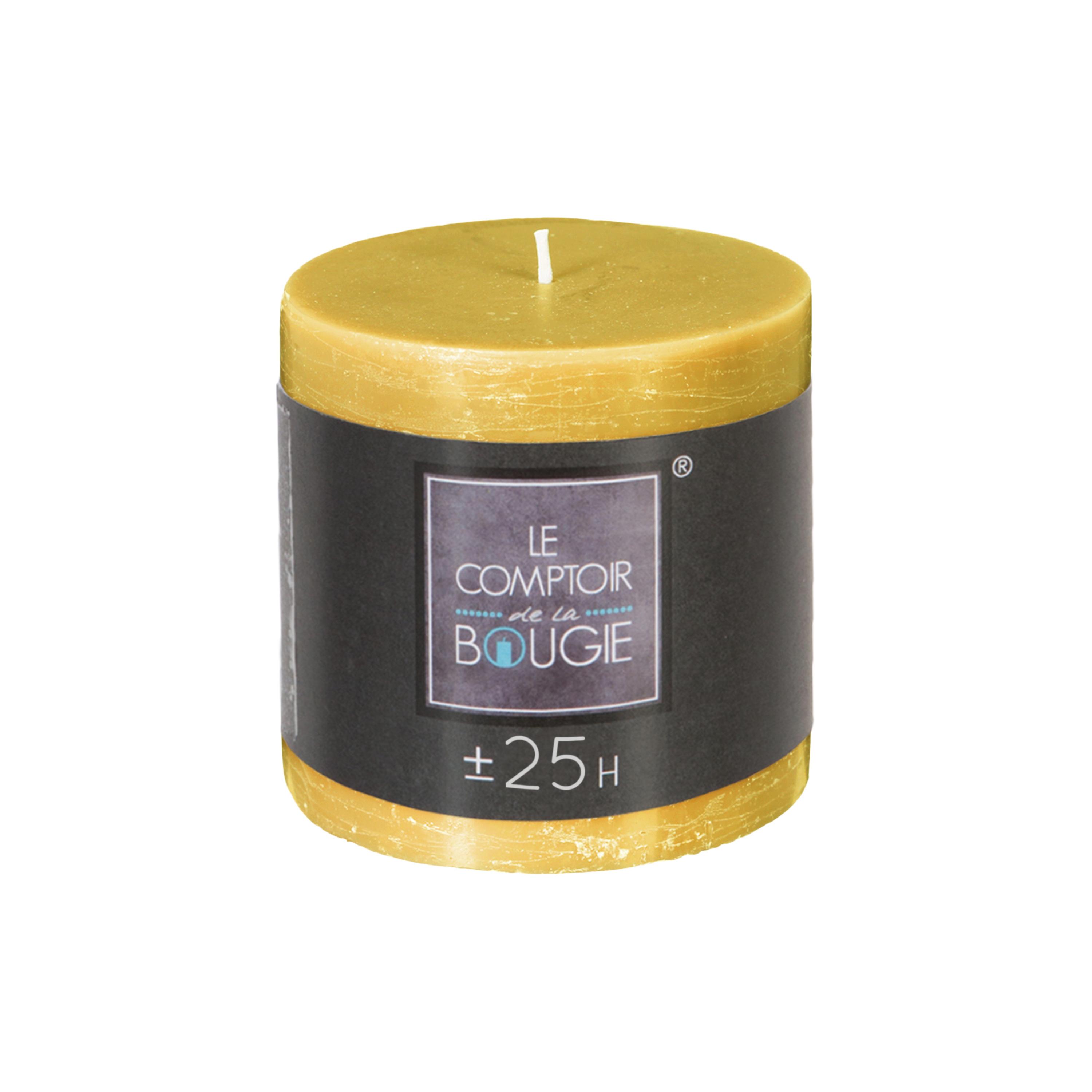 BOUGIE RONDE OLIA JAUNE D.6.7X7CM