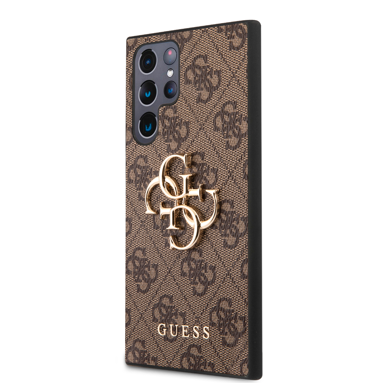 Samsung Galaxy S23 Ultra 5G Leder Hardcase Hülle 4G Big Metal Logo (GUHCS23L4GMGBR) - Braun