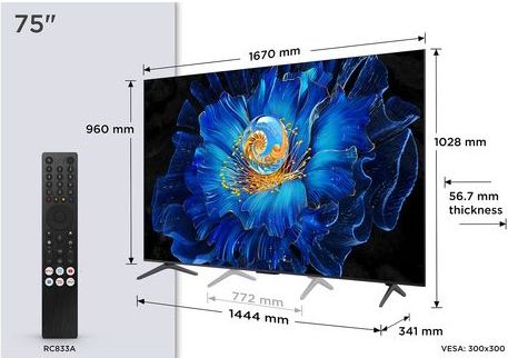 TCL - 75C6Ks - QD-MiniLED TV - 75 Inch - Hoog Contrast - Google TV