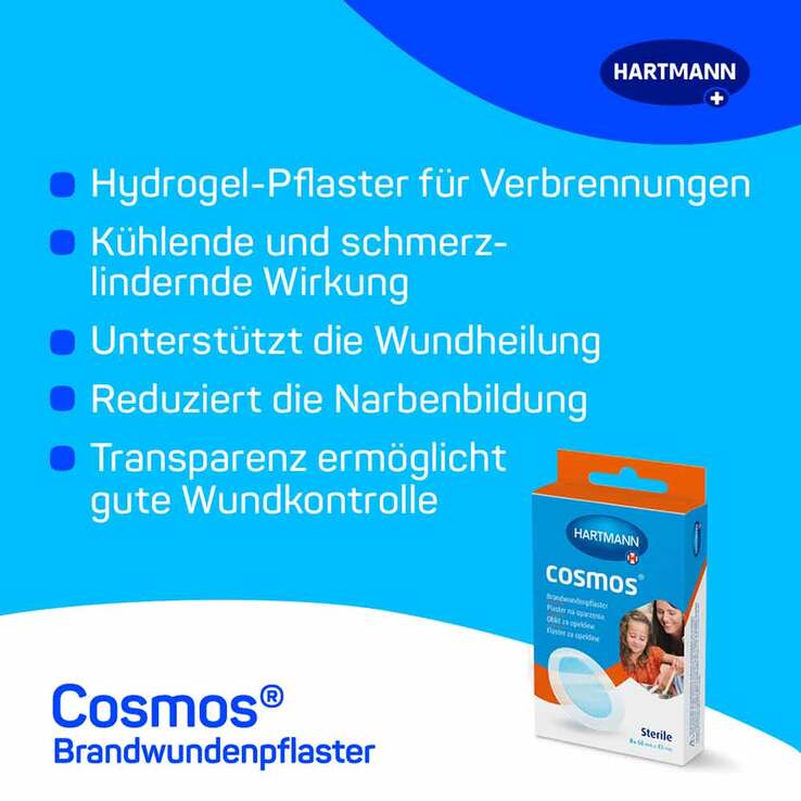 cosmos® Brandwundenpflaster 68 mm x 43 mm steril, 8 St