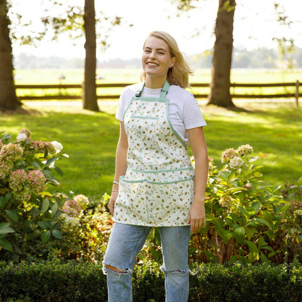 Tablier jardinage imprimé abeilles tu