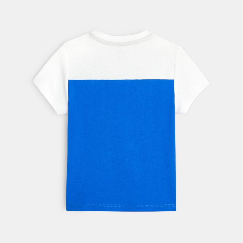 T-shirt bicolore à motif bleu bébé garçon Bleu
