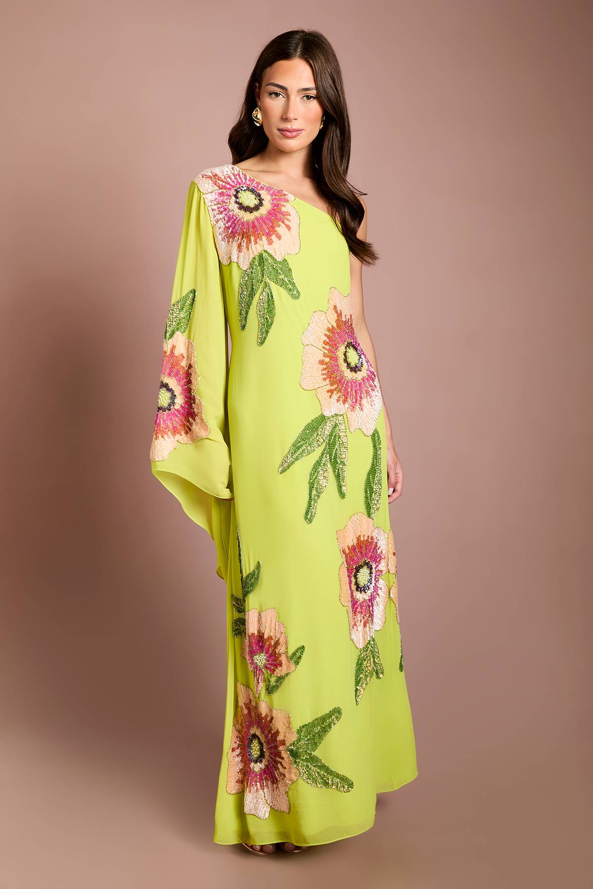 Coast Robe Longue Coast Muse À Une Épaule Ornée De Motifs Floraux