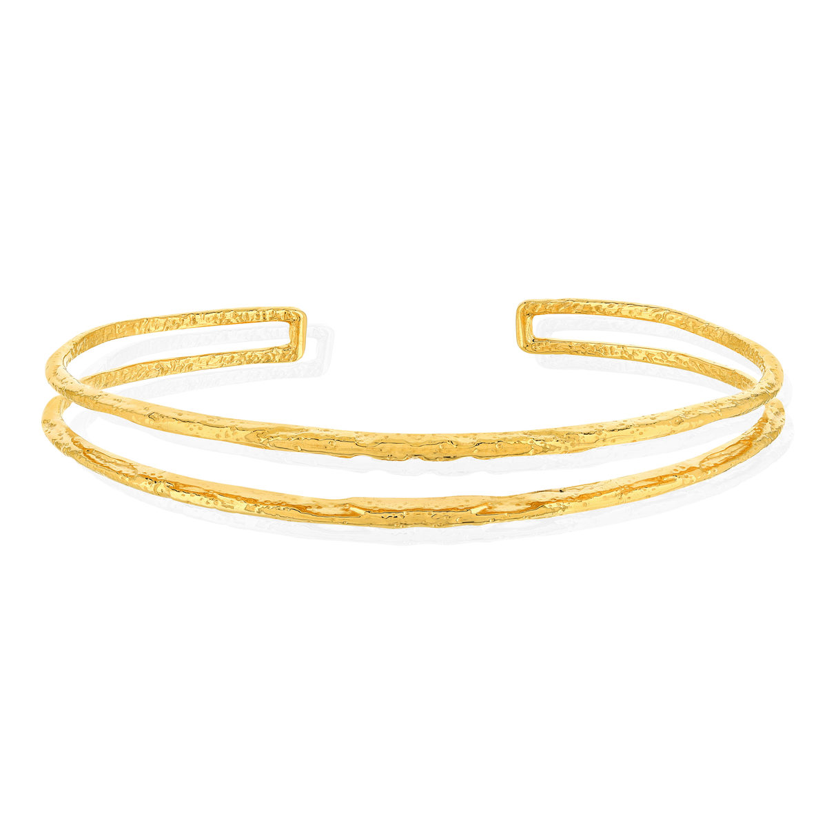 Bracelet plaqué or 60 mm effet martelé