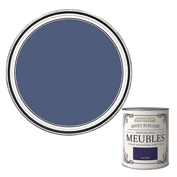 Peinture pour meubles Rust-Oleum encre bleu effet poudré mat intense 0,75L
