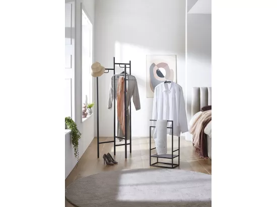 Portemanteau en métal coloris noir - longueur 70 x profondeur 36 x hauteur 170 cm