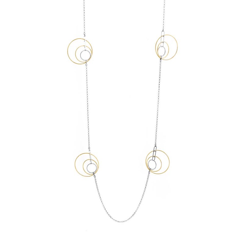 Collier Argent Rhodié Doré Diamanté Maria
