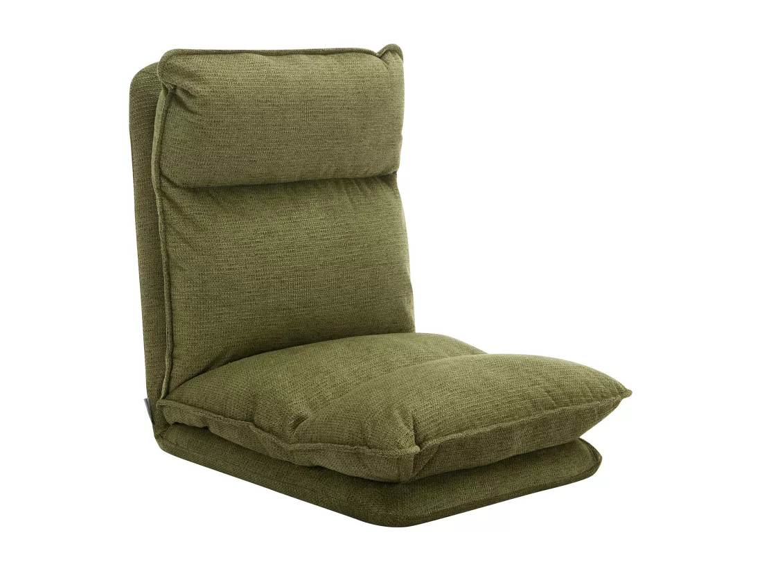 Fauteuil paresseux convertible réglable en tissu chiné vert MURTERA