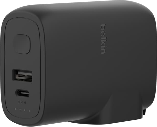 Belkin BoostCharge 25W hybrid vægoplader + 5.000mAh powerbank (sort)