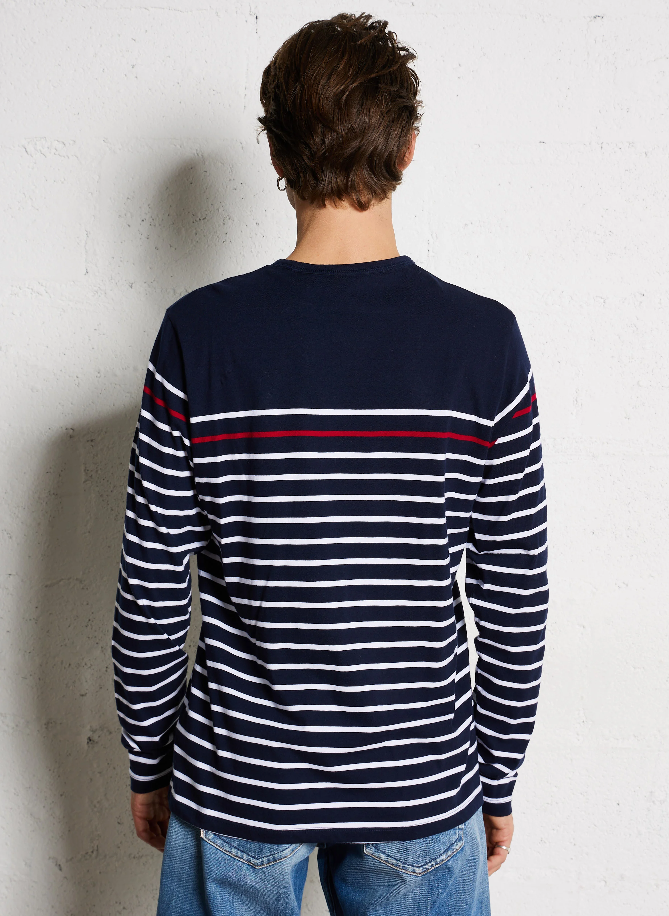 ISTOR - Tee-shirt manches longues rayé en coton | Bleu