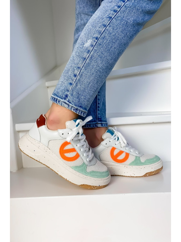 No Name - BRIDGET MID Grain White/Fluo Orange