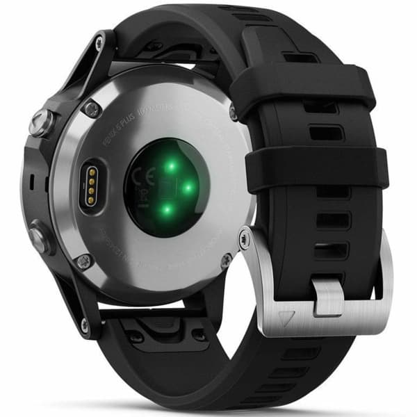Montre cardio GPS GARMIN FENIX 5S PLUS SILVER W/BLACK BAND SILVER/BLACK
