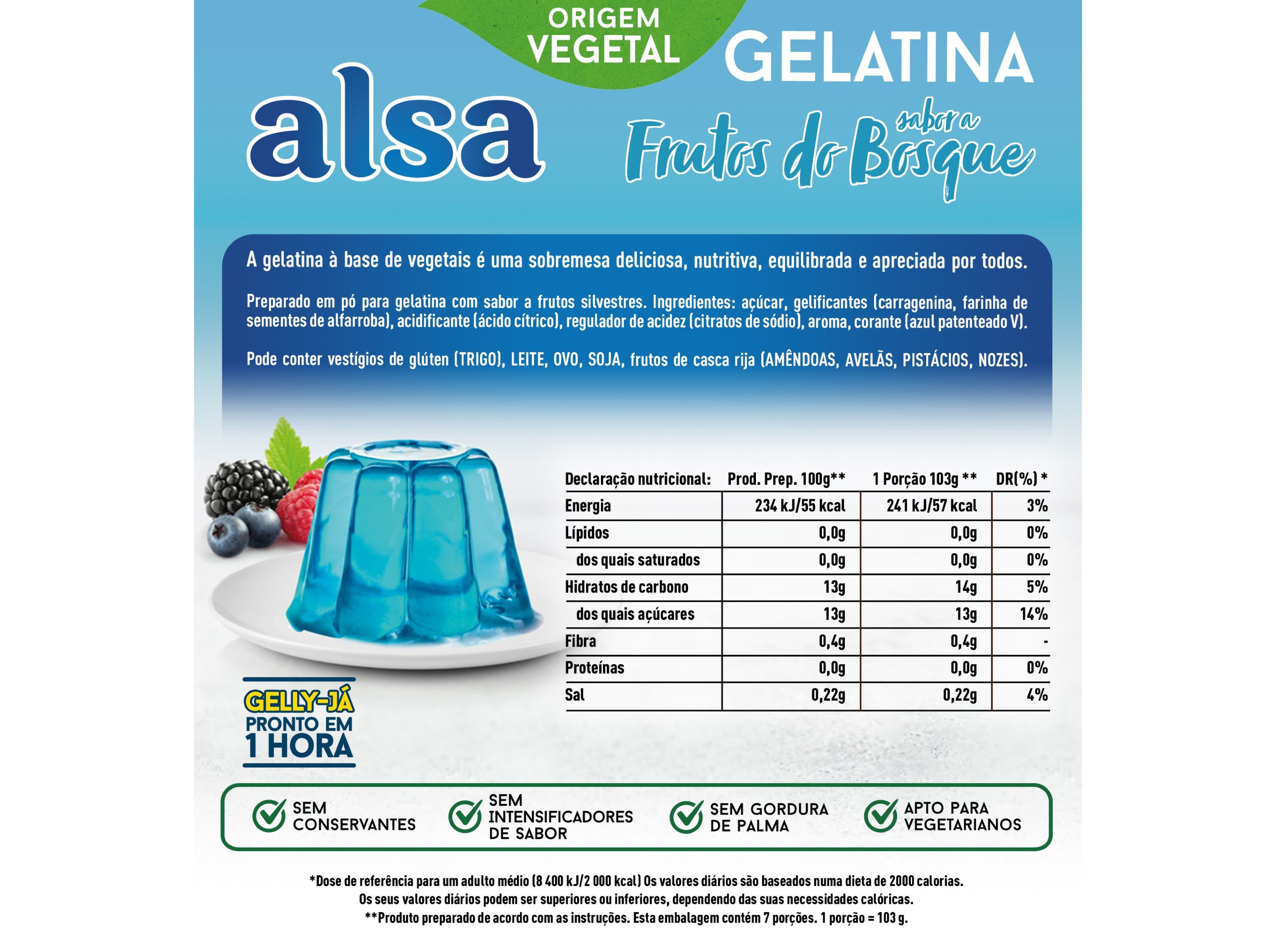 GELATINA ALSA FRUTOS DO BOSQUE 105G