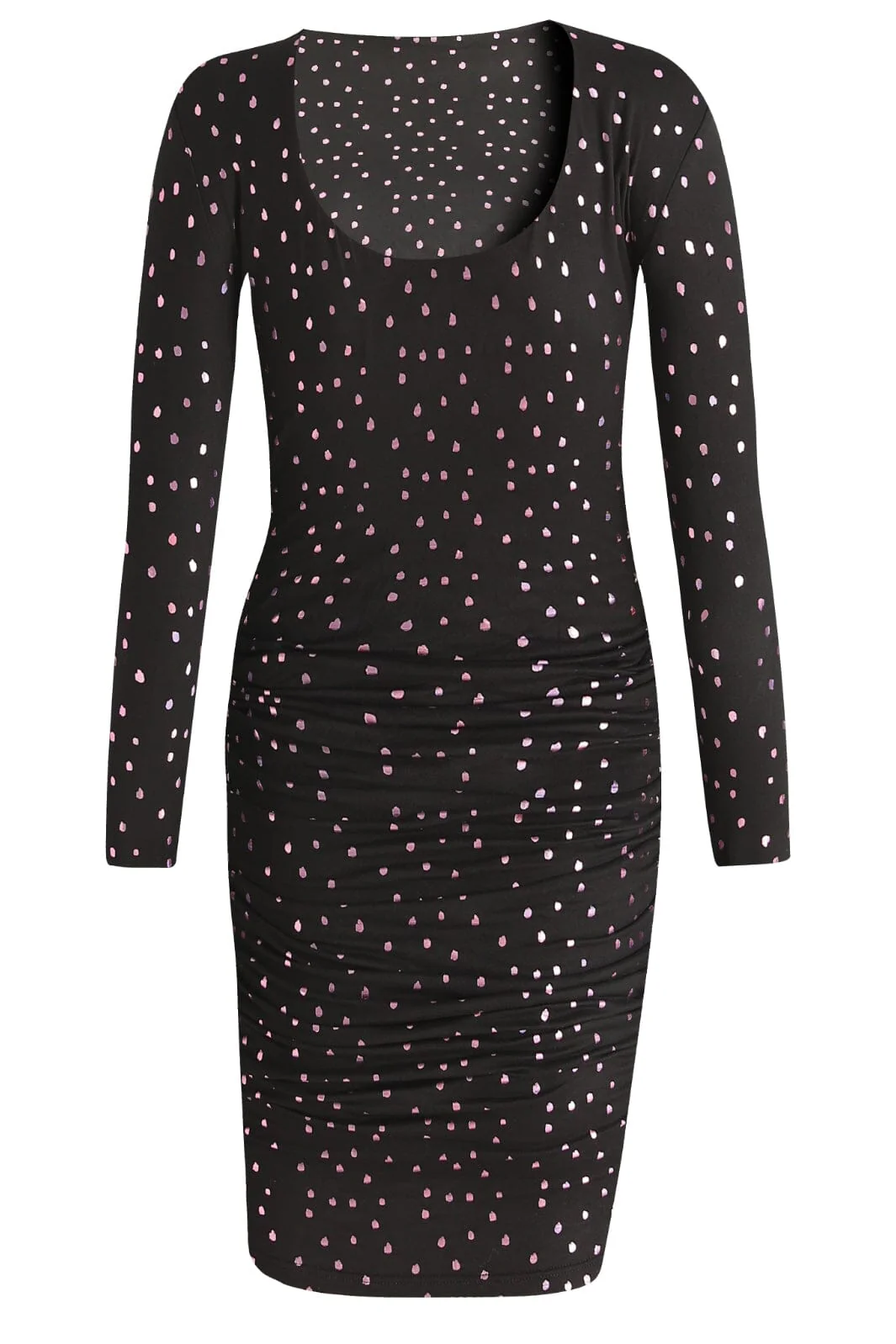 Liberte Alma-Ls-Turn-Dress black pink holographic dot