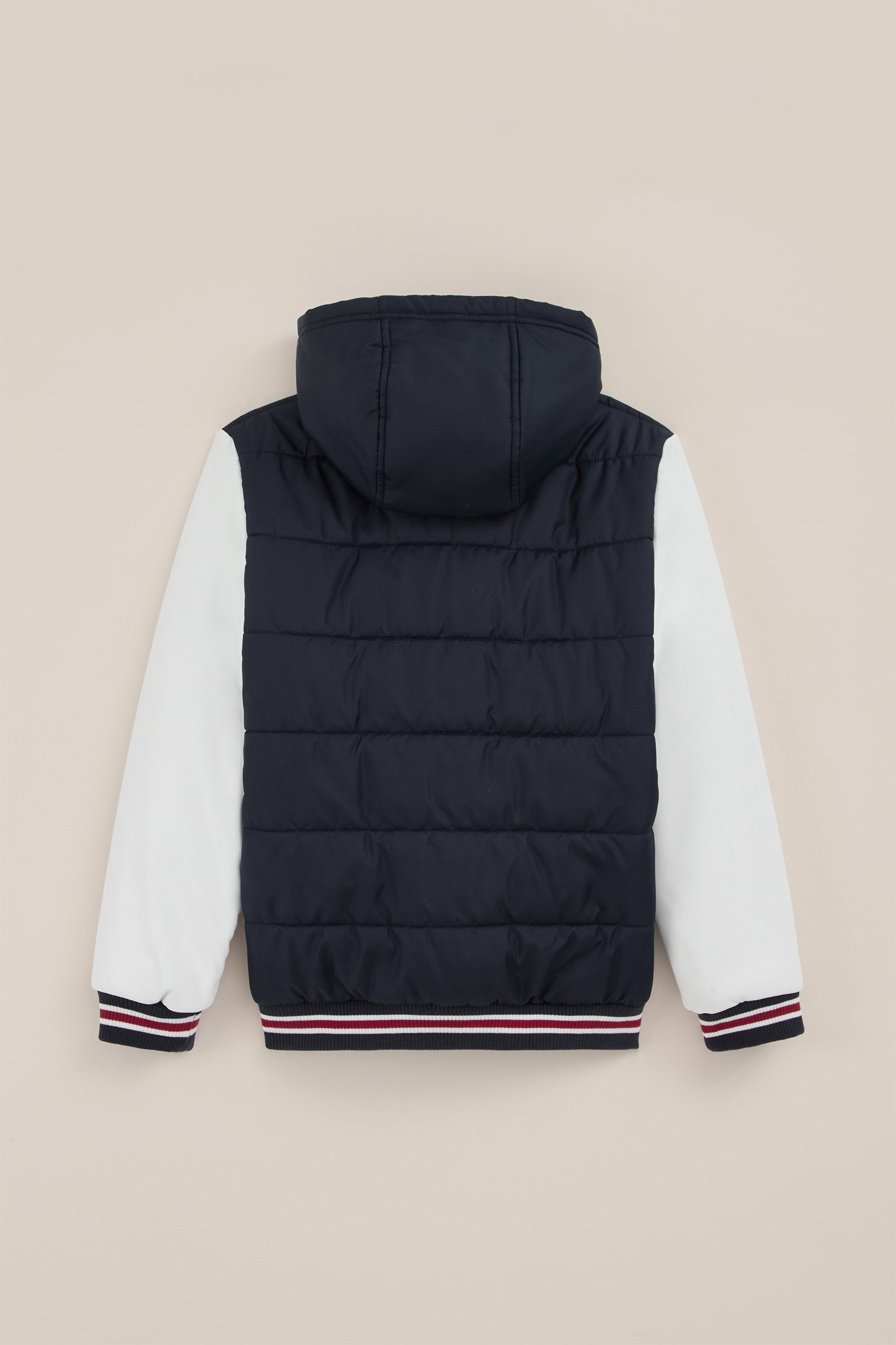 Jongens gewatteerde bomberjack met capuchon Blue Ridge Marineblauw