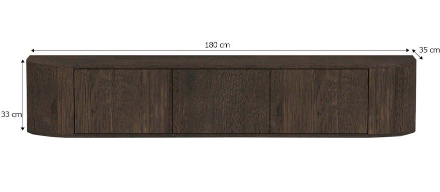 Hangend tv-meubel Novero B180 x D35 x H33 cm
