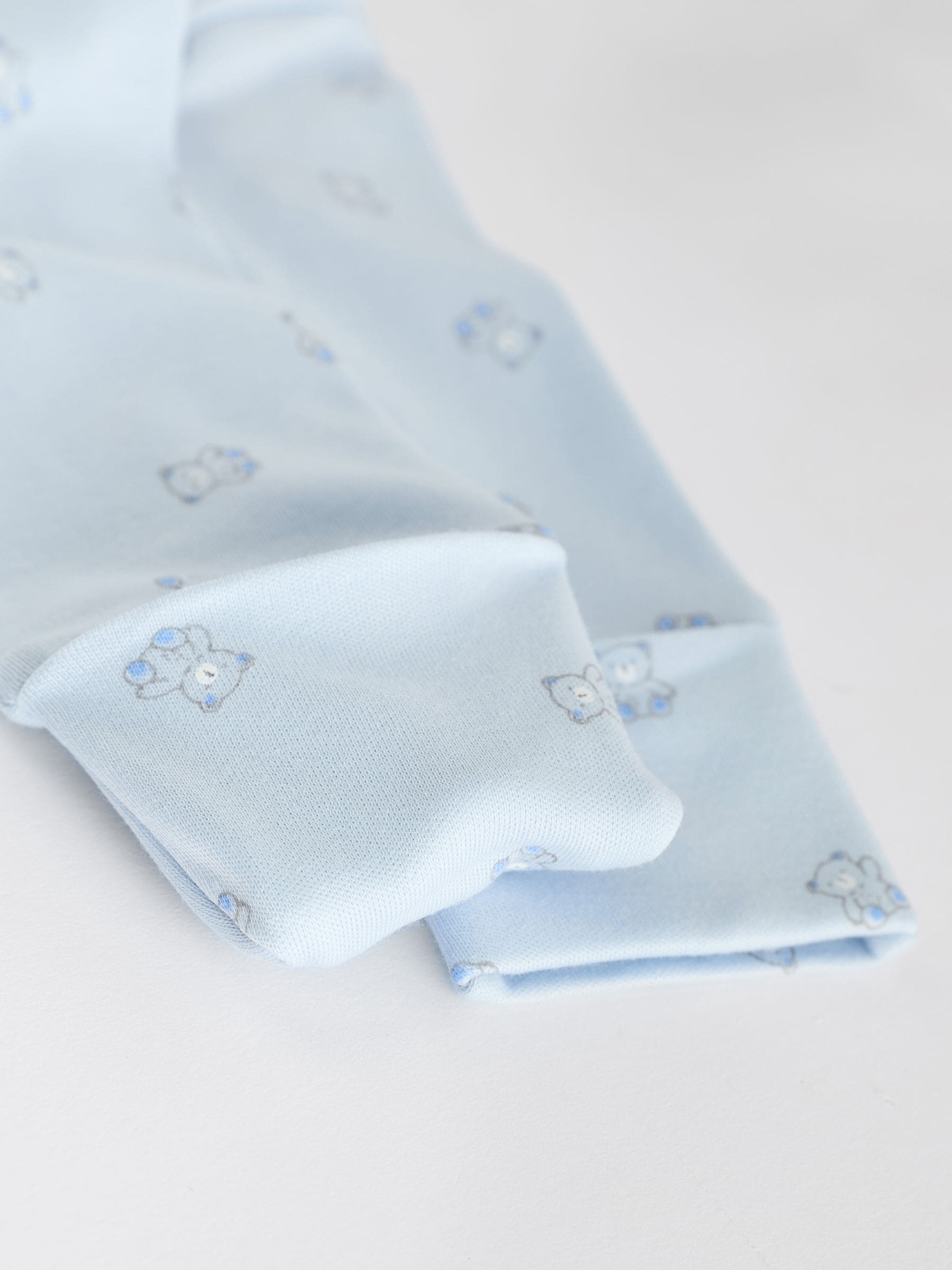 Blauw - Babypyjama met berenprint (0-2jr)