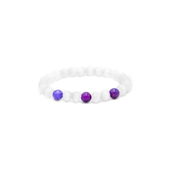 Awartisan Pulseira Proteção Selenite e Sugilite