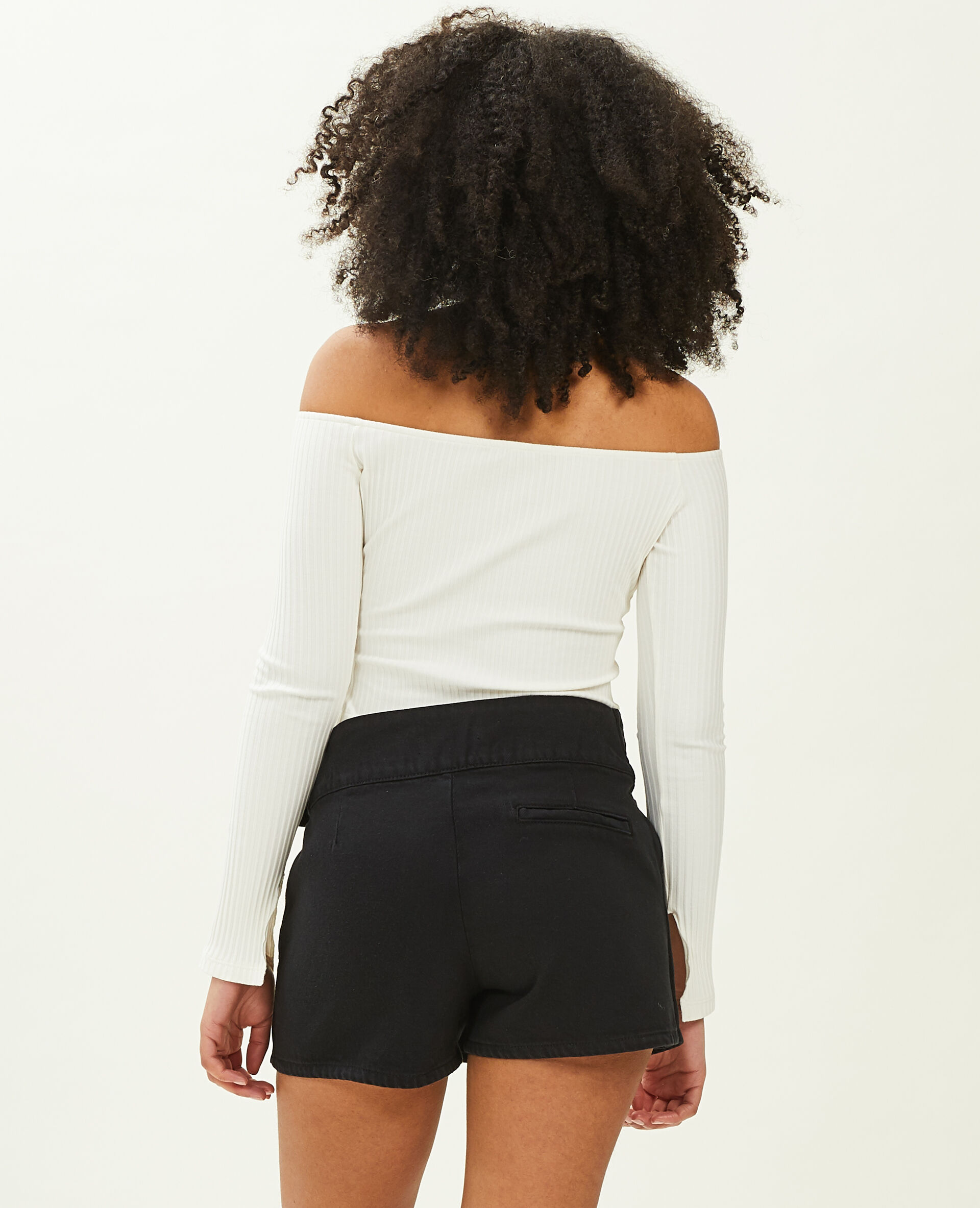 Jupe-short avec ceinture œillets - Noir