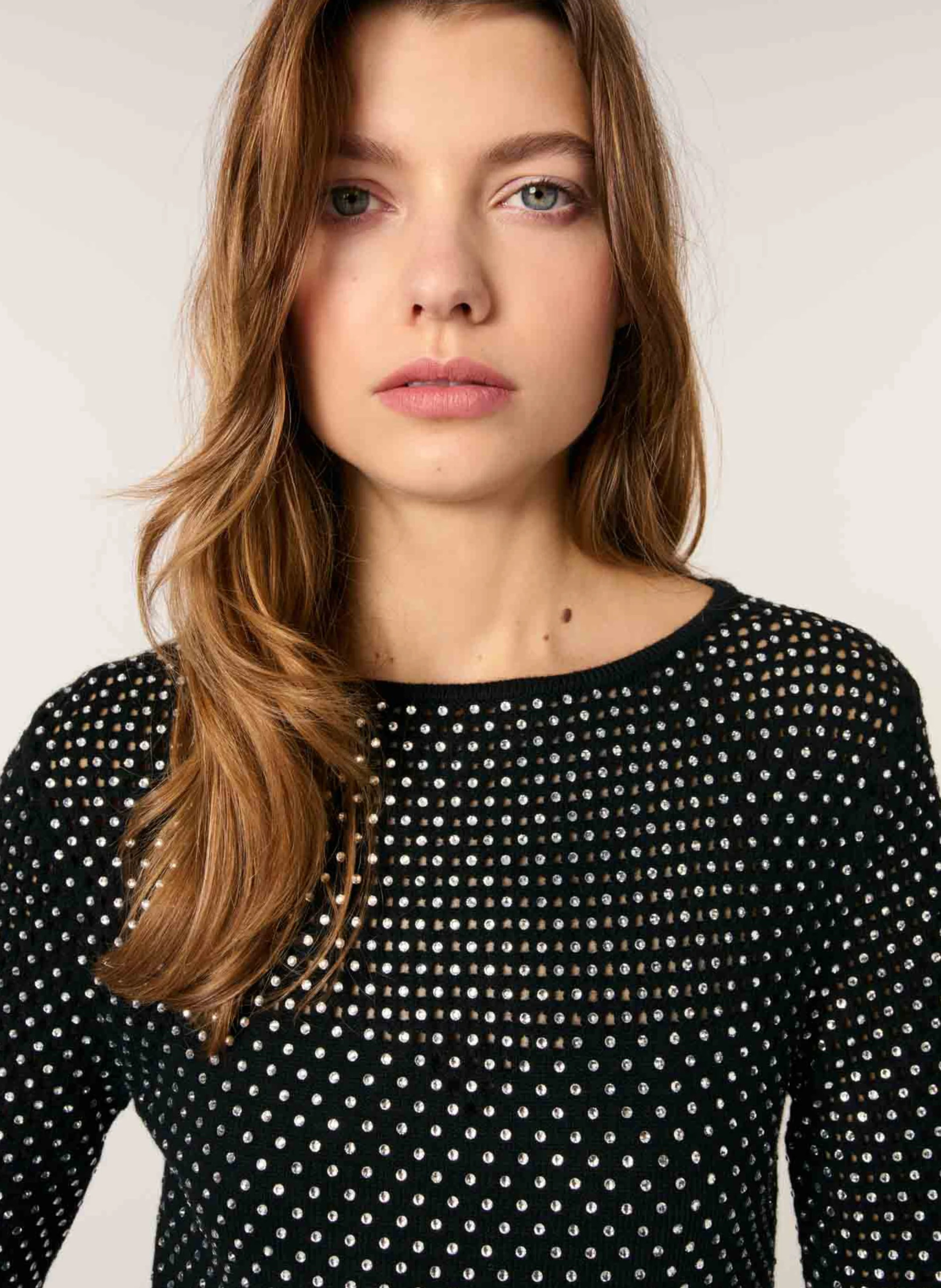 Robe longue col rond | Noir